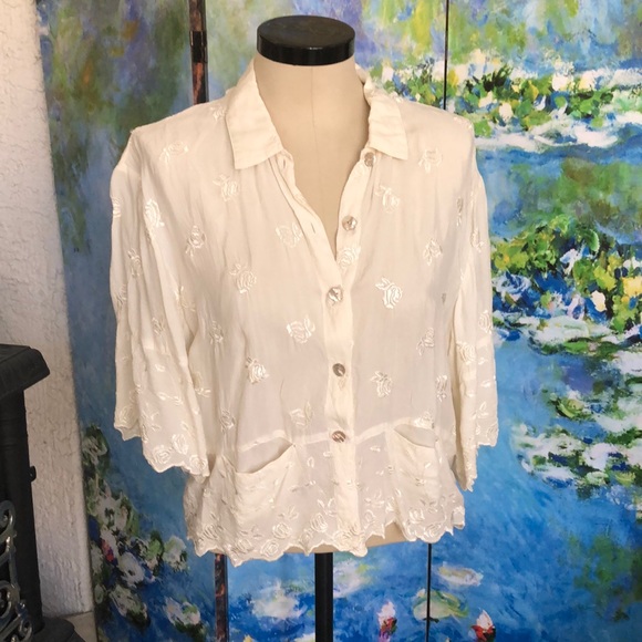 Giselle Tops - Embroidered Top by Giselle